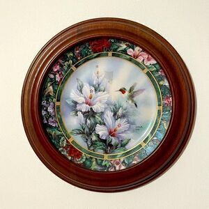 Lena Liu Porcelain Wall Plate with Wooden Frame